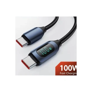 100 W Type-C To Type-C Uyumlu Dijital Ekran Hızlı Şarj Kablosu 1 Metre
