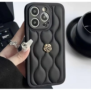 APPLE IPHONE UYUMLU DERİ ROSE TASARIMLI KILIF