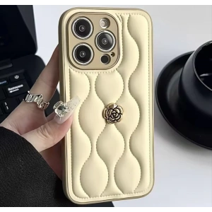 APPLE IPHONE UYUMLU DERİ ROSE TASARIMLI KILIF