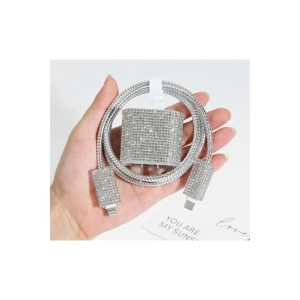Apple Watch Uyumlu Diamond Taşlı Kablo Koruyucu Set