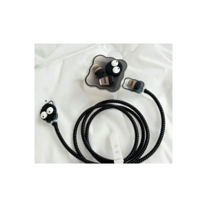 Apple Watch Uyumlu Kahve Desenli Kablo Koruyucu Set