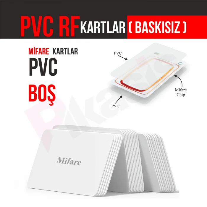 PVC RFID KARTLAR ( baskısız ) (10 Adet)