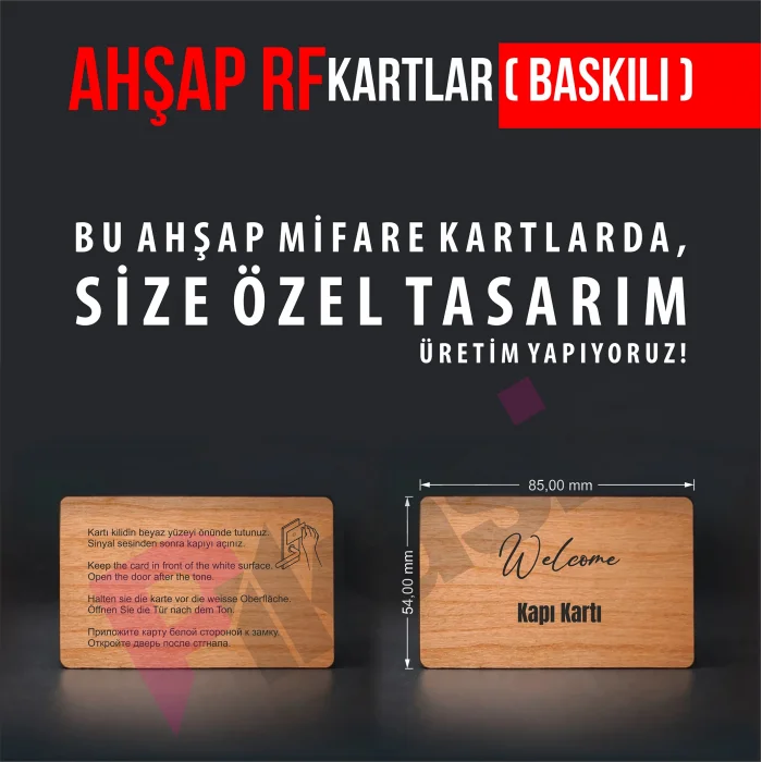AHŞAP RFID KARTLAR ( baskılı ) (10 Adet)
