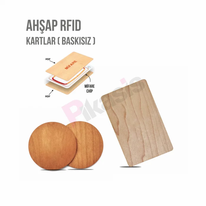 AHŞAP RFID KARTLAR ( baskısız ) (10 Adet)