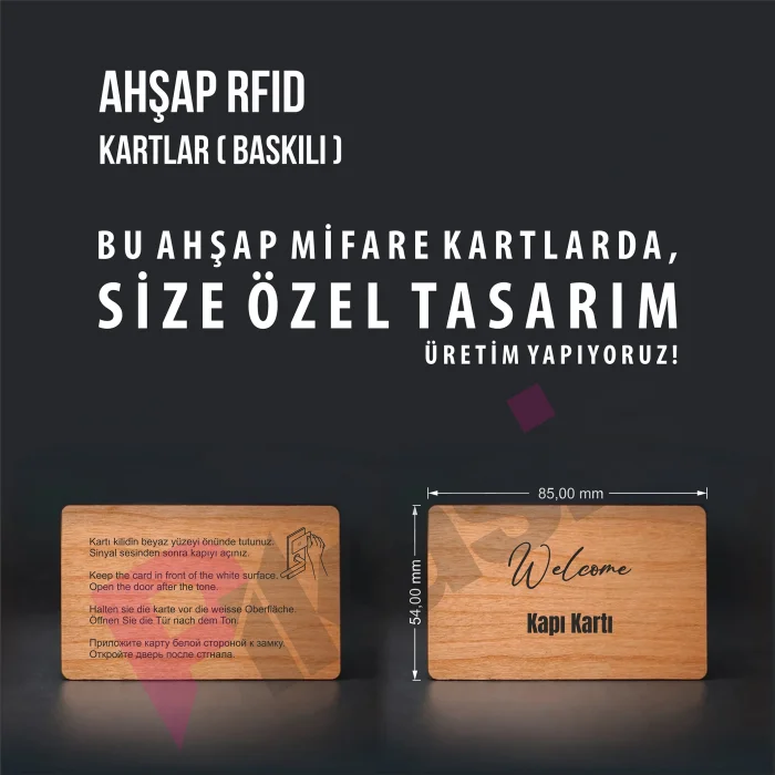 AHŞAP RFID KARTLAR ( baskılı ) (10 Adet)