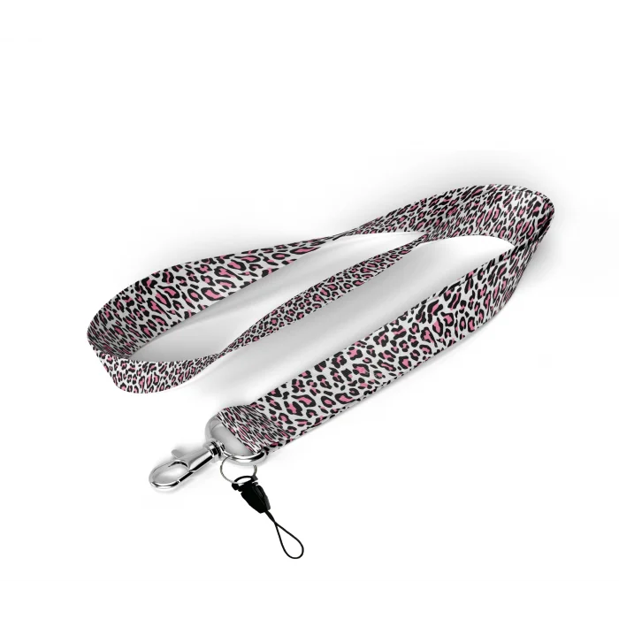 Leopar Desenli Boyun Askı İpi