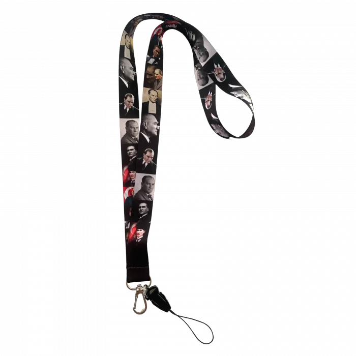 Atatürk Portreli Karakterleri Desenli Boyun İpi