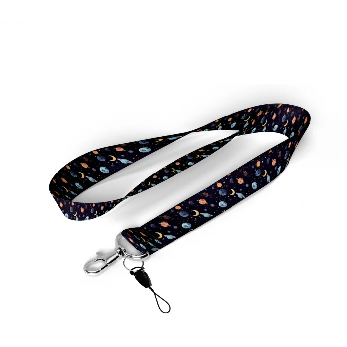 Gezegenler Desenli Boyun Askı İpi