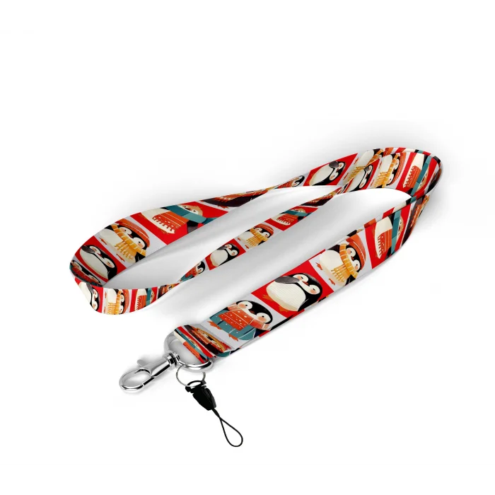 Penguen Desenli Boyun Askı İpi