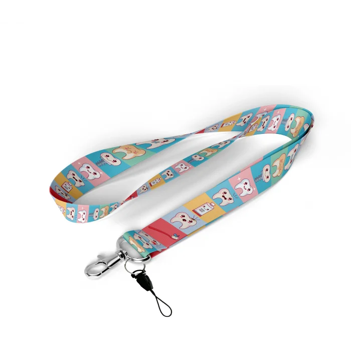 Dişçi-Diş Doktoru Hastane Desenli Boyun İpi Askısı Yaka Kartı Tutucu-Telefon Askısı