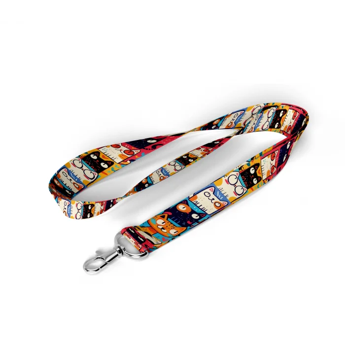 Kedi Desenli Boyun Askı İpi