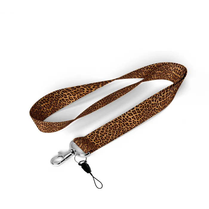 Leopar Desenli Boyun Askı İpi