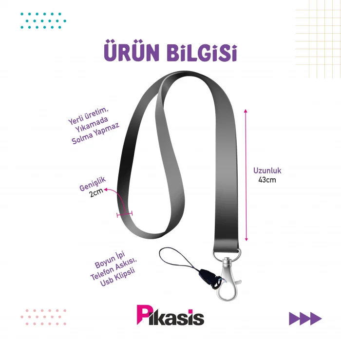 Powerpuff Girls Karakterleri Desenli Boyun İpi