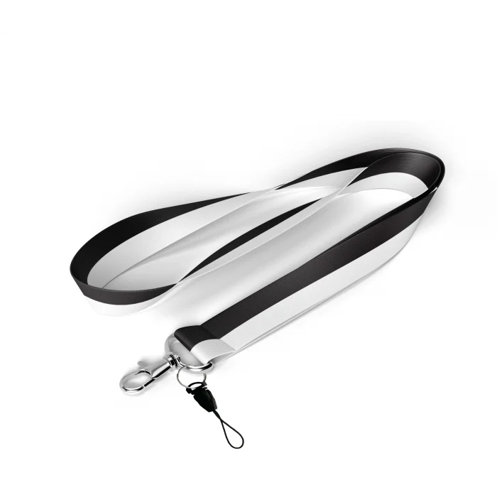 Siyah Beyaz Boyun Askı İpi