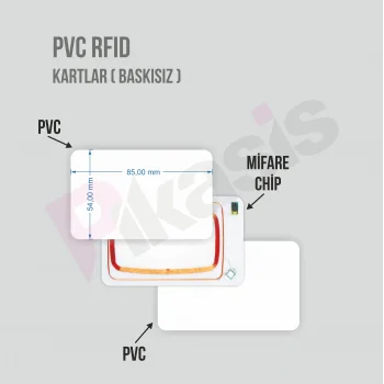 PVC RFID KARTLAR ( baskısız ) (10 Adet)