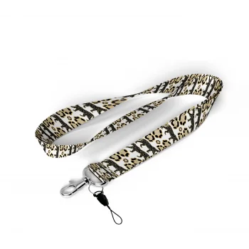 Leopar Desenli Boyun Askı İpi