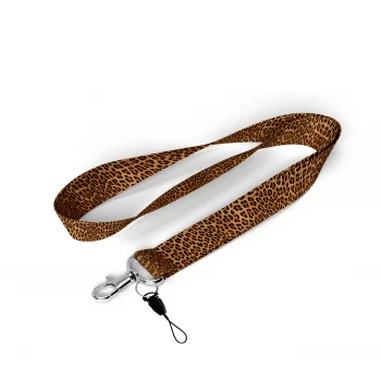 Leopar Desenli Boyun Askı İpi