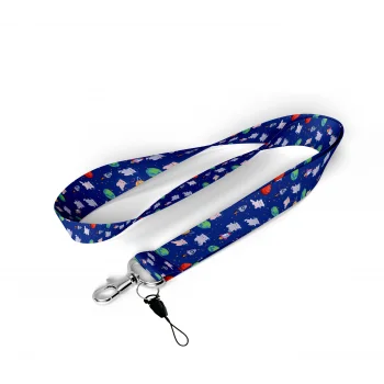 Uzay Desenli Boyun Askı İpi