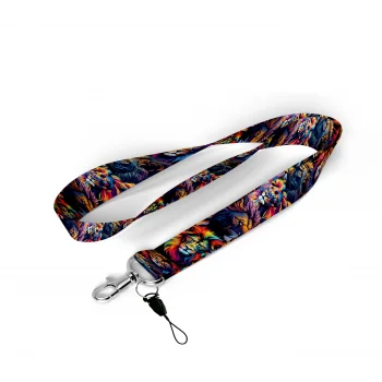 Aslan Desenli Boyun Askı İpi