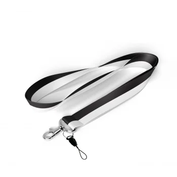 Siyah Beyaz Boyun Askı İpi