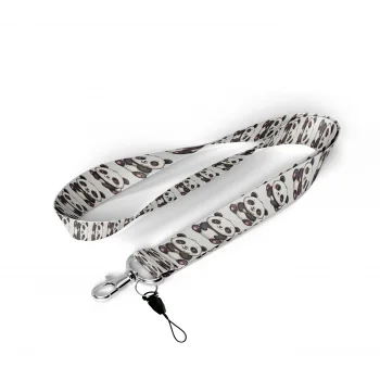 Sevimli Panda Desenli Boyun Askı İpi