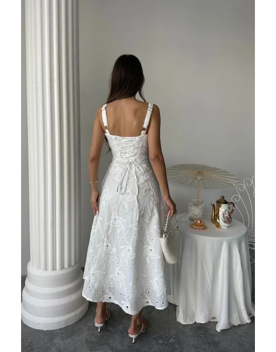 Kadın Korse Detaylı Uzun Brode Elbise