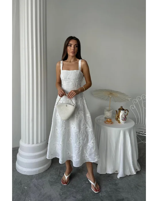 Kadın Korse Detaylı Uzun Brode Elbise