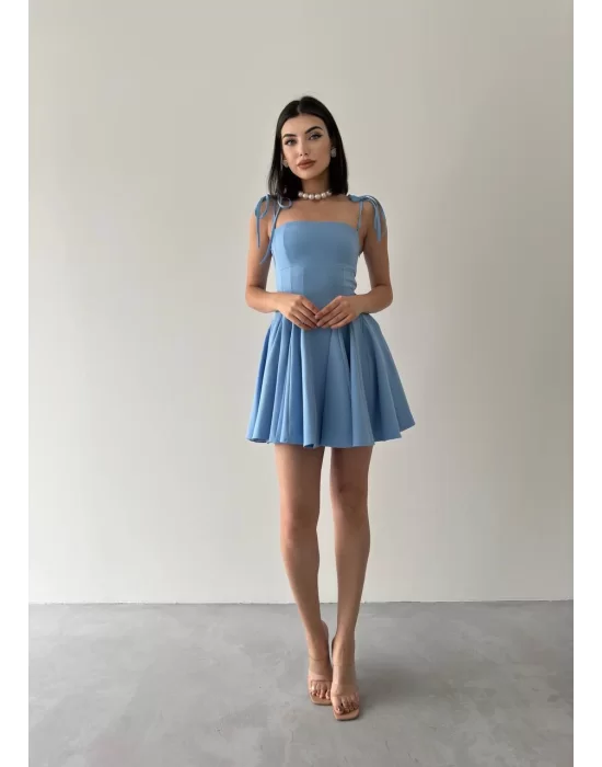 Kadın Askı Detaylı Astarlı Mini Elbise