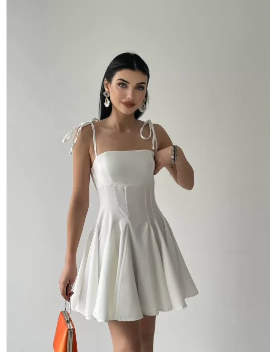 Kadın Askı Detaylı Astarlı Mini Elbise