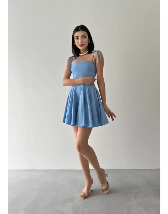 Kadın Askı Detaylı Astarlı Mini Elbise