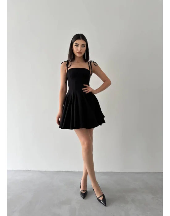 Kadın Askı Detaylı Astarlı Mini Elbise