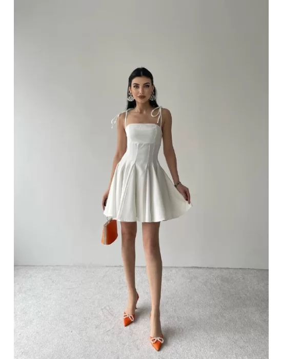 Kadın Askı Detaylı Astarlı Mini Elbise