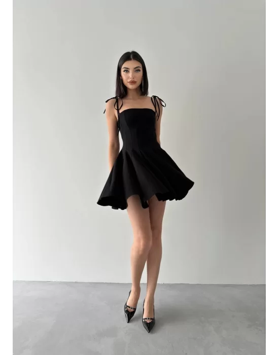 Kadın Askı Detaylı Astarlı Mini Elbise