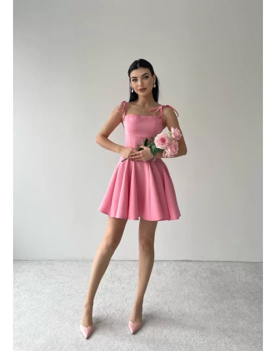 Kadın Askı Detaylı Astarlı Mini Elbise