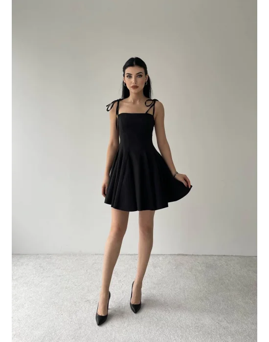 Kadın Askı Detaylı Astarlı Mini Elbise