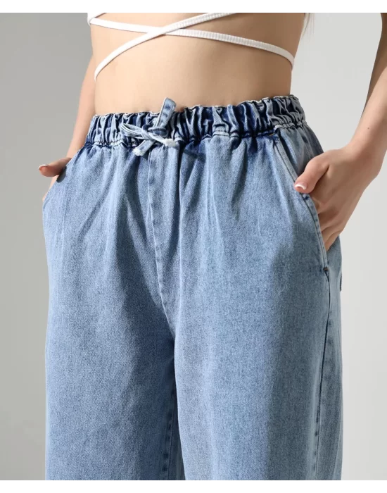Kadın Beli Lastikli Palazzo Pantolon
