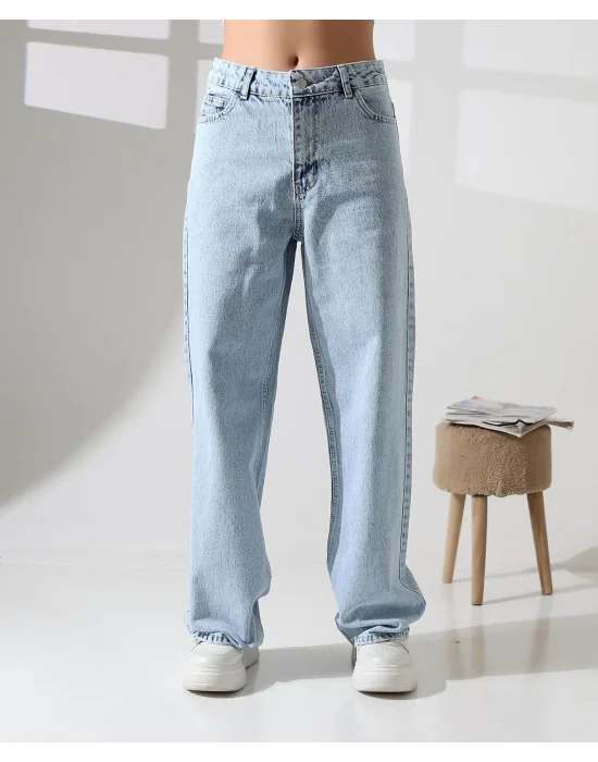 Kadın Buz Mavi Palazzo Pantolon