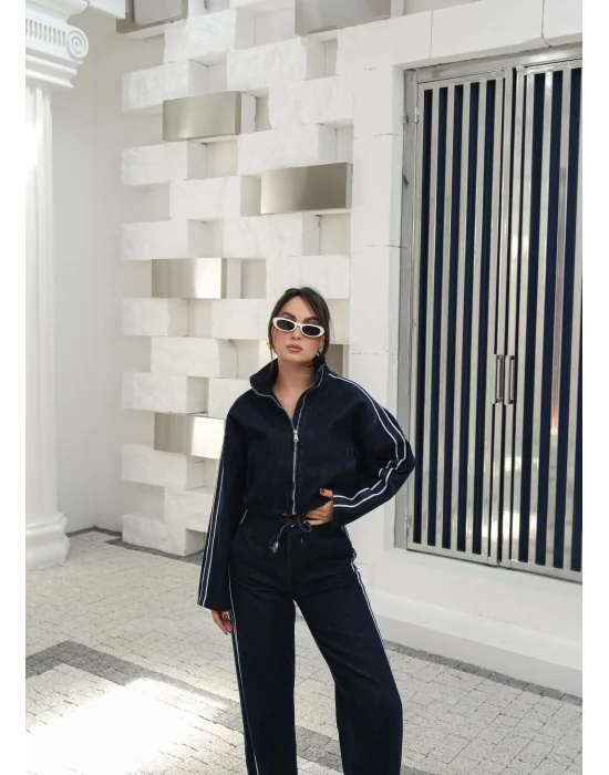 Kadın Denim Ceket-Pantolon İkili Takım