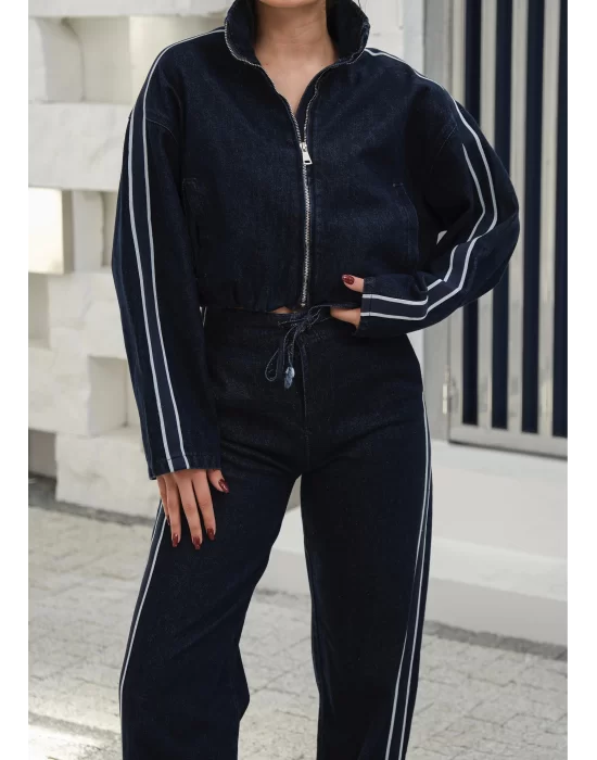 Kadın Denim Ceket-Pantolon İkili Takım