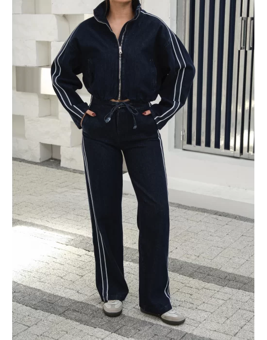 Kadın Denim Ceket-Pantolon İkili Takım