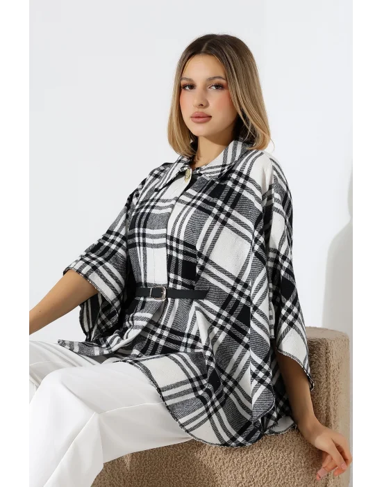 Kadın Desenli Kemerli Panço