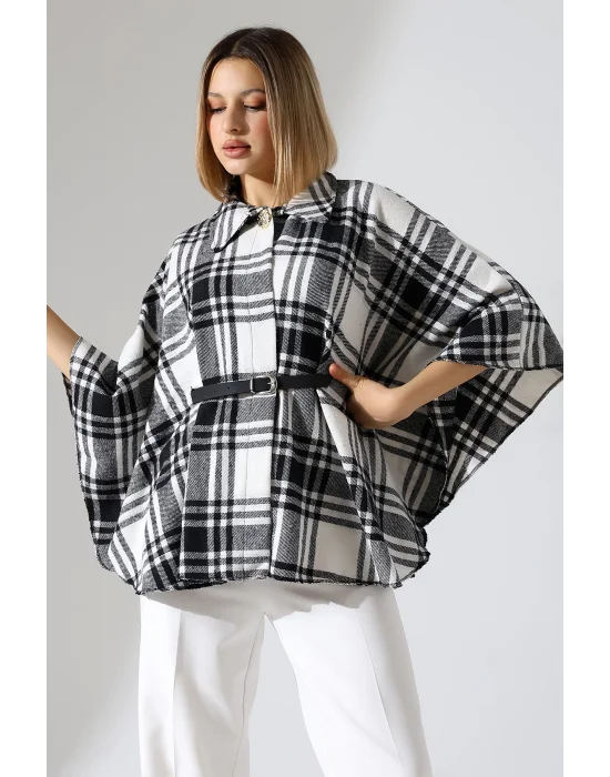 Kadın Desenli Kemerli Panço