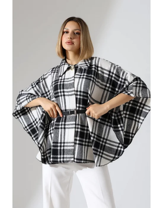 Kadın Desenli Kemerli Panço