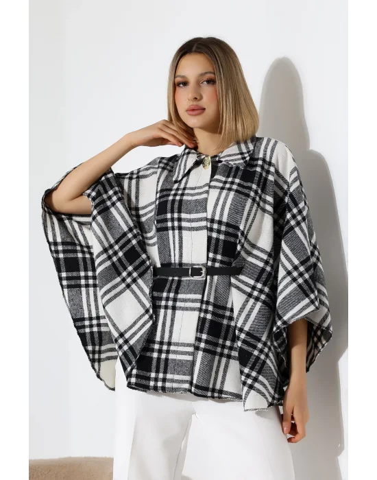 Kadın Desenli Kemerli Panço