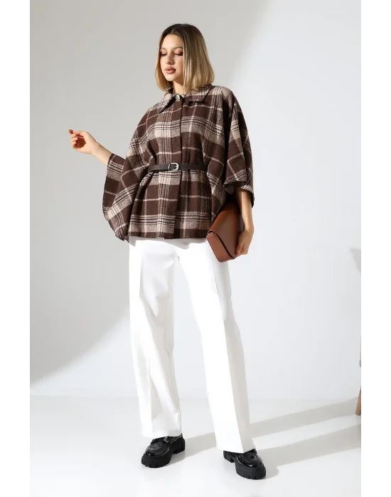 Kadın Desenli Kemerli Panço