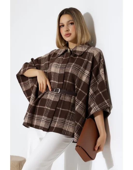 Kadın Desenli Kemerli Panço