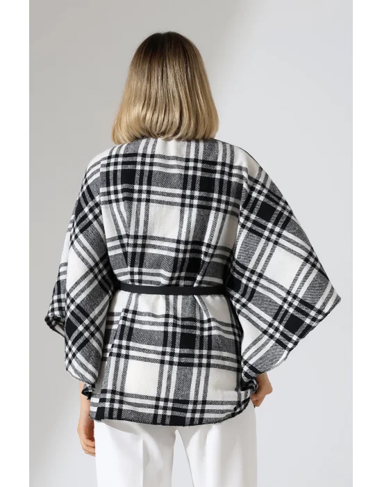 Kadın Desenli Kemerli Panço