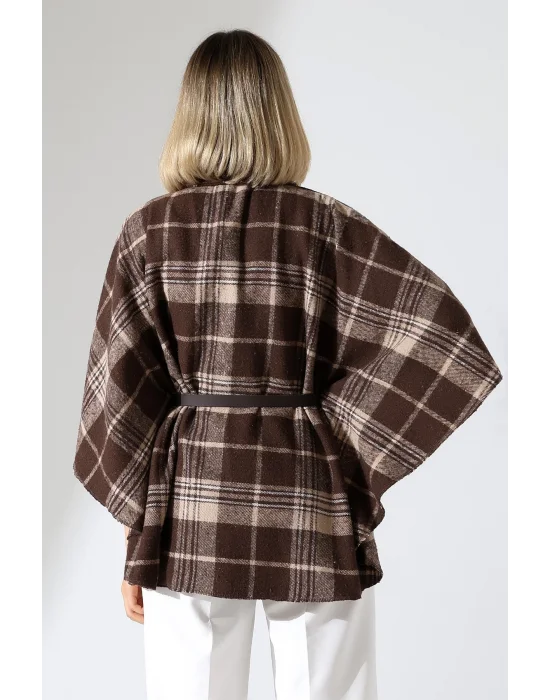 Kadın Desenli Kemerli Panço