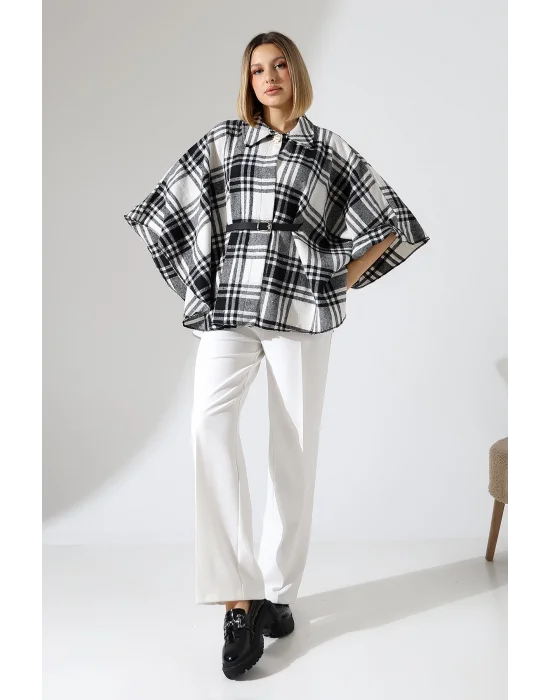 Kadın Desenli Kemerli Panço