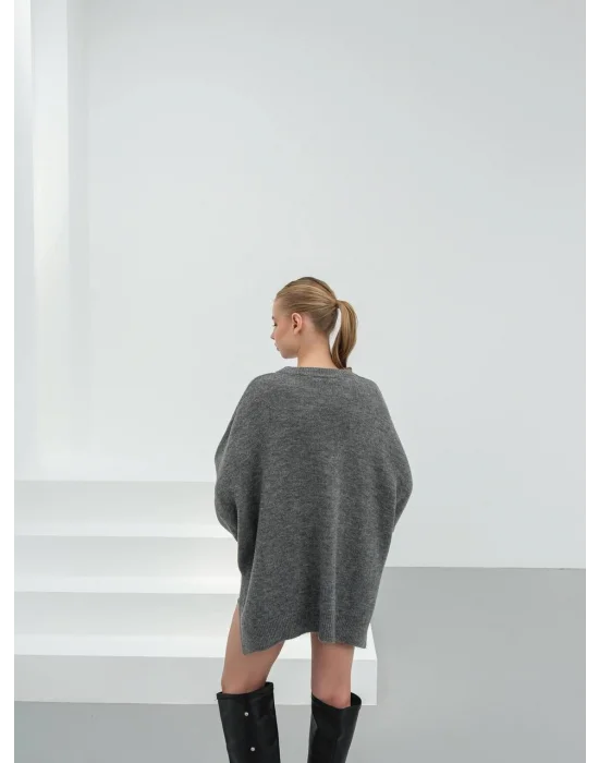 Kadın Düşük Omuz Oversize Triko Kazak